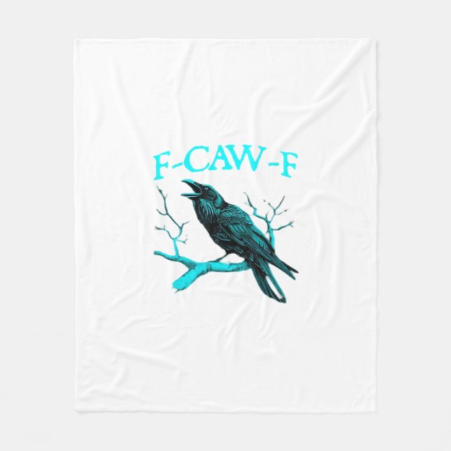 Cobertor De Velo Corvo F-Caw-F Pássaro Engraçado Retro (Frente)
