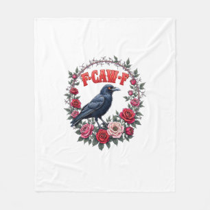 Cobertor De Velo Corvo Gótico Engraçado Halloween F-Caw-F Vintage 