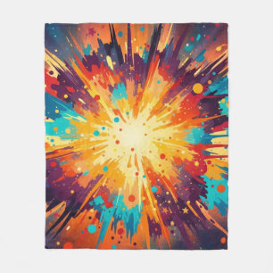 Cobertor De Velo Cosmic Burst Abstract Splatter Art