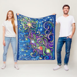 Cobertor De Velo Cosmic Christmas Tree