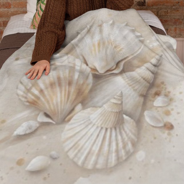 Cobertor De Velo Costeira de Aquarela de Seashell (Criador carregado)