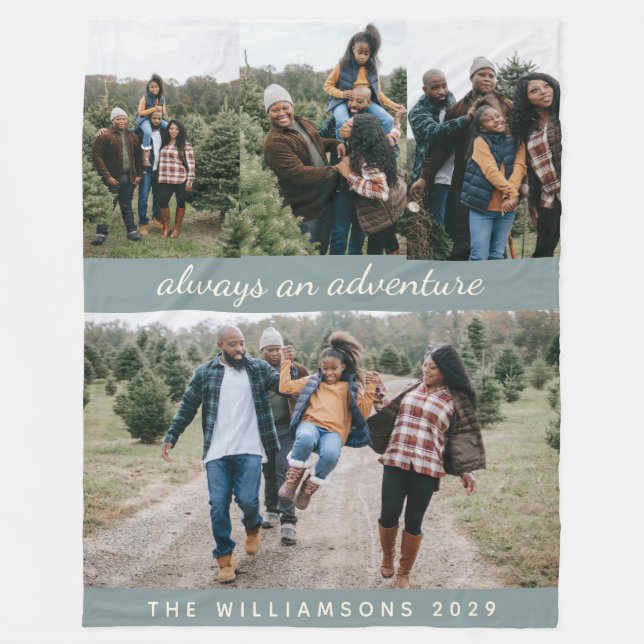 Cobertor De Velo Cotação de Aventura de Colagem de Fotos Personaliz (Frente)