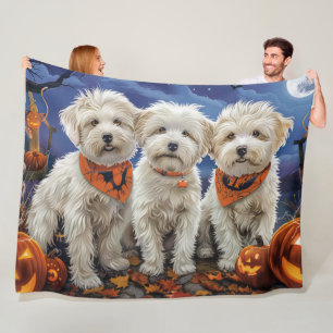 Cobertor De Velo Coton De Tulear Halloween Spooky