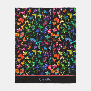 Cobertor De Velo Cotovelo-arco-íris Borboletas Crianças Personaliza