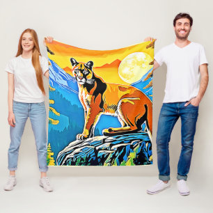 Cobertor De Velo Cougar Peak: Majestade a Arte da Montanha