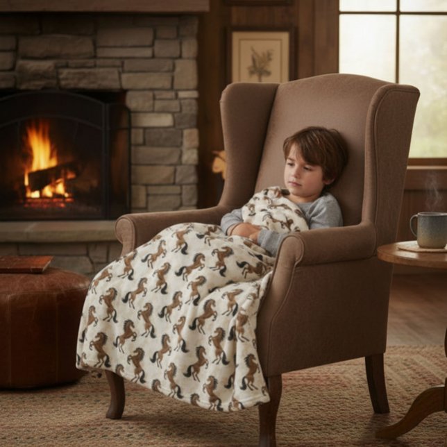 Cobertor De Velo Country Brown Horses (Criador carregado)