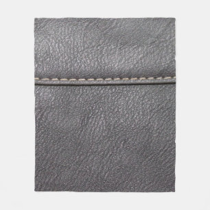 Cobertor De Velo Couro preto, costurado com costura branca