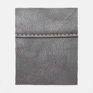 Cobertor De Velo Couro preto, costurado com costura branca