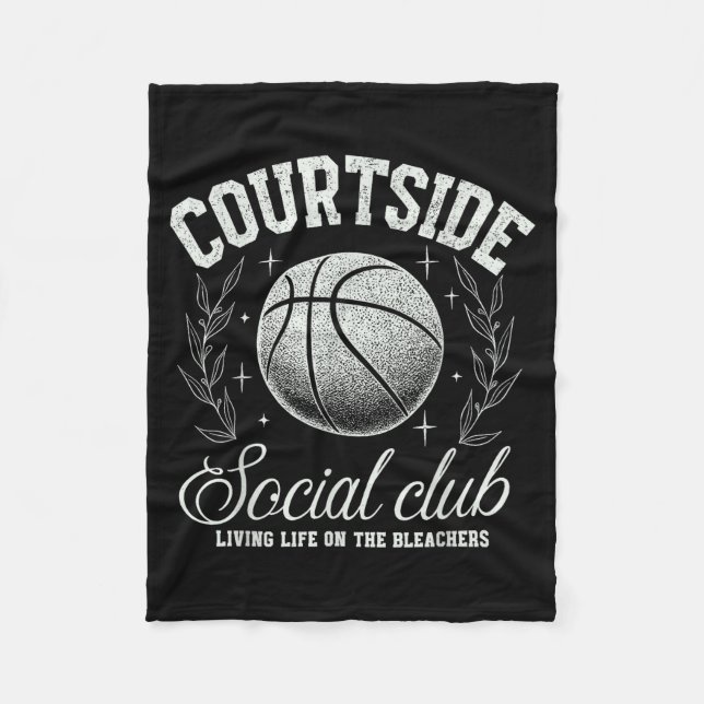 Cobertor De Velo Courtside Social Club Basketball Bleachers Life Qu (Frente)