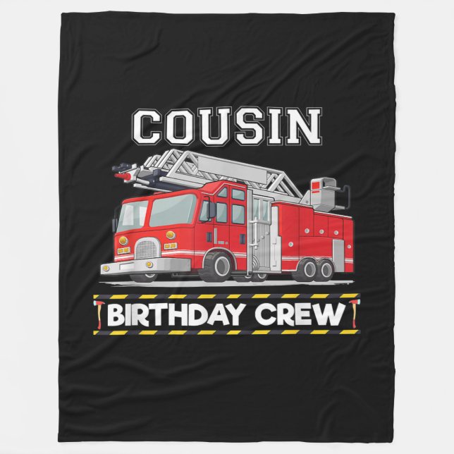 Cobertor De Velo Cousin Birthday Crew Matando Bombeiro Familiar (Frente)