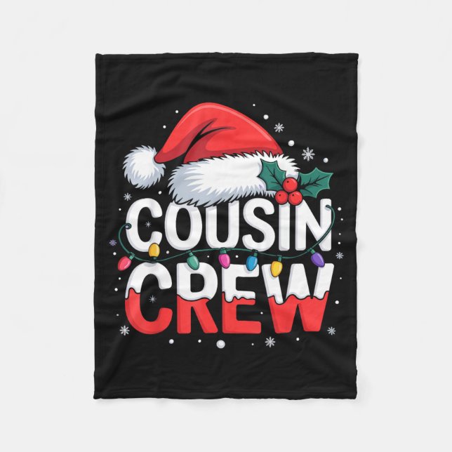 Cobertor De Velo Cousin Crew Christmas Reindeer Antlers Hat Lights  (Frente)