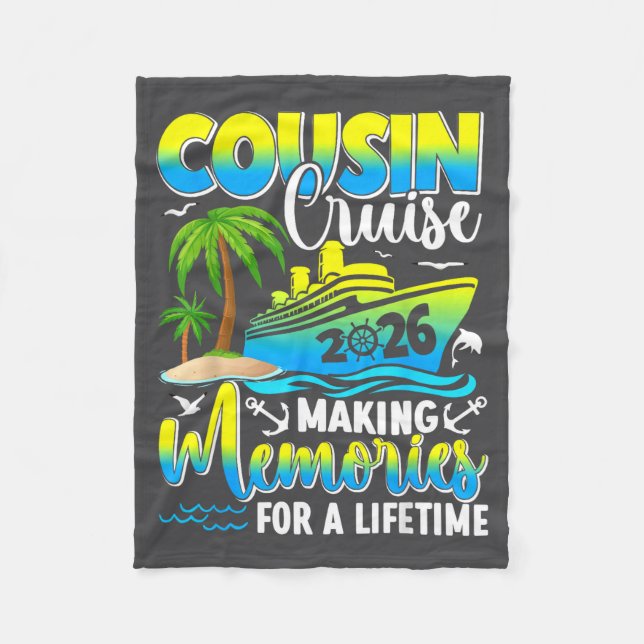 Cobertor De Velo Cousin Cruise 2026 Summer Vacation Beach Family Tr (Frente)