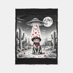 Cobertor De Velo Cowboy Cat Ufo Memória Engraçado Dia de os namorad