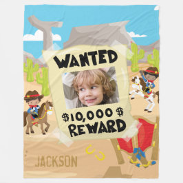 Cobertor De Velo Cowboy com foto e nome, menino
