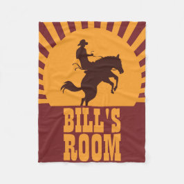 Cobertor De Velo Cowboy e Horse Rodeo Sunset