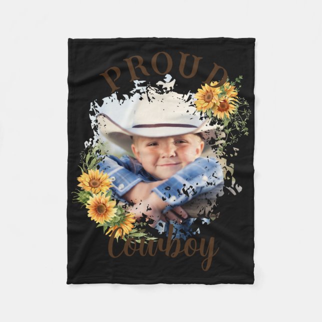 Cobertor De Velo Cowboy Photo Text Sunflower Accent T Shirt  (Frente)
