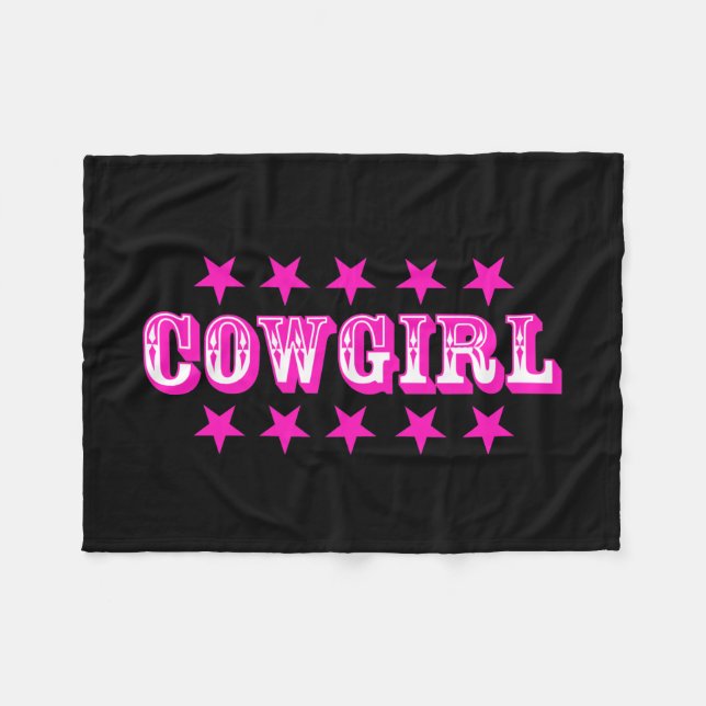 Cobertor De Velo "Cowgirl" Fleece Blankets (Frente (Horizontal))