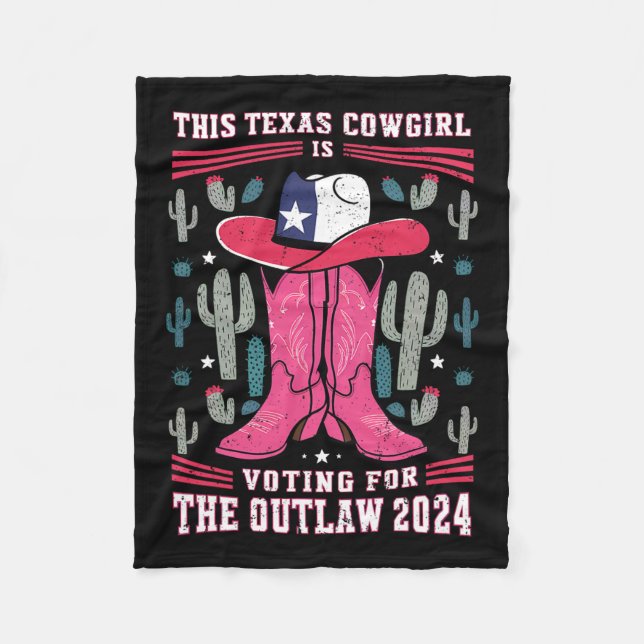 Cobertor De Velo Cowgirl Voting For Outlaw Funny Pro Trump 2024 Wom (Frente)