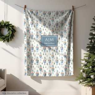Cobertor De Velo Cozinha-d-água branca, azul-natalino personalizado