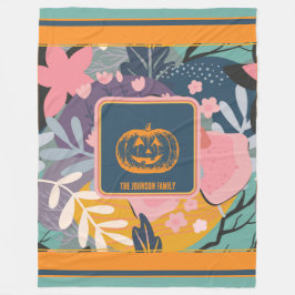 Cobertor De Velo Cozy Abstrato Floral Pumpkin