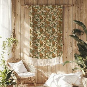 Cobertor De Velo Cozy Boho Blanket com Earthy Paisley Design