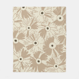 Cobertor De Velo Cozy Cottagecore Retro 70s Floral Earthy Neutral