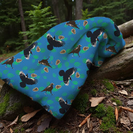 Cobertor De Velo Cozy Crows No Voo Florestal Azul Pinecone