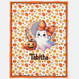 Cobertor De Velo Cozy Halloween Baby Blanket Adicione Nome Cute Gho