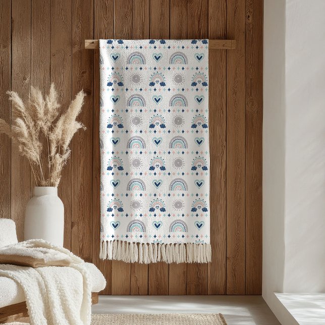 Cobertor De Velo Cozy Kids Blanket Pastel Pink and Navy Vibes (Cozy Kids Blanket Pastel Pink and Navy Vibes)