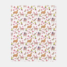 Cobertor De Velo Cozy Llama Alpaca Capybara Hand-Illustrated