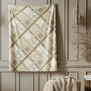 Cobertor De Velo Cozy Modern Pastel Neutral Geométrico Ivory Brown