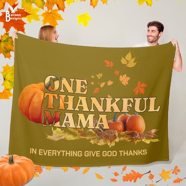 Cobertor De Velo COzy ONE OBRIGADO MAMA Christian ThankLANS (Cozy ONE THANKFUL MAMA Thanksgiving Fall Blanket with CUSTOMIZABLE Christian quote. Great mom gift.)