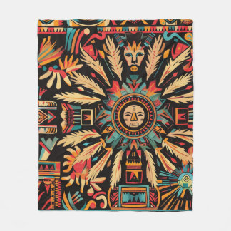 Cobertor De Velo Cozy Teal "Aztec Dream" Fleece Blanket