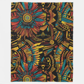 Cobertor De Velo Cozy Teal "Aztec Dream" Padrão Fleece Blanket