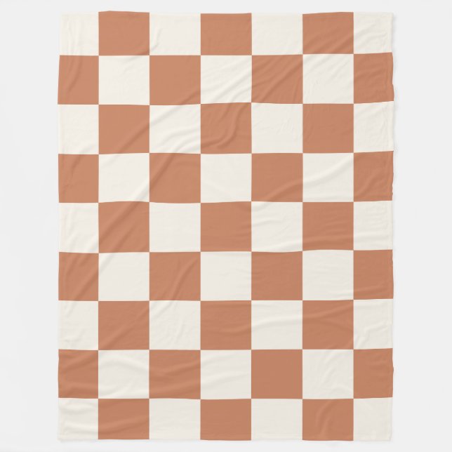 Cobertor De Velo Cozy Terracotta Rust & Cream Buffalo Check (Frente)