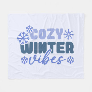 Cobertor De Velo Cozy Winter Vibes - Tipografia do Floco de Neve
