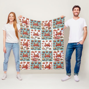 Cobertor De Velo Crabs Pattern