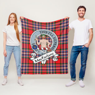 Cobertor De Velo Crachá Clã Moderno MacFarlane Xadrez Tartan