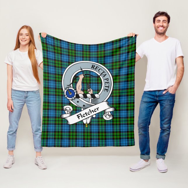 Cobertor De Velo Crachá de Fletcher Clan Xadrez Tartan (In Situ)
