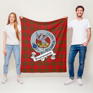 Cobertor De Velo Crachá Drummond Clan Xadrez Tartan