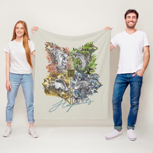 Cobertor De Velo Crachá HOGWARTS™ - Gráfico Floral (In Situ)