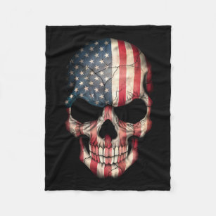 Cobertor De Velo Crânio customizável da bandeira americana