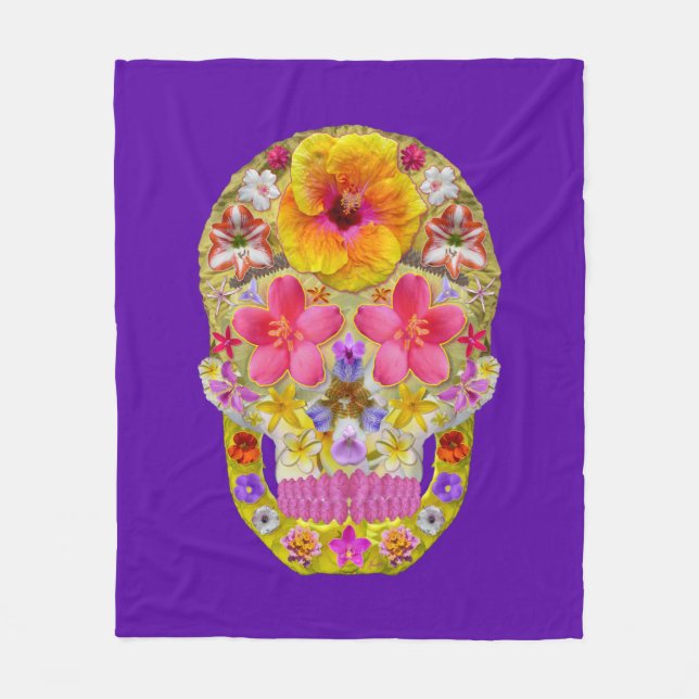 Cobertor De Velo Crânio da Flor 4 - Tropical (Frente)