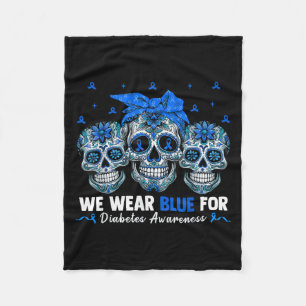 Cobertor De Velo Crânio De Açúcar Bandana Vestimos Azul De Fita Par