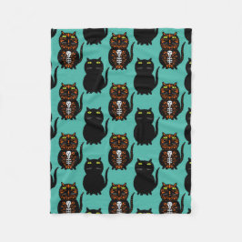 Cobertor De Velo Crânio de Gato Negro