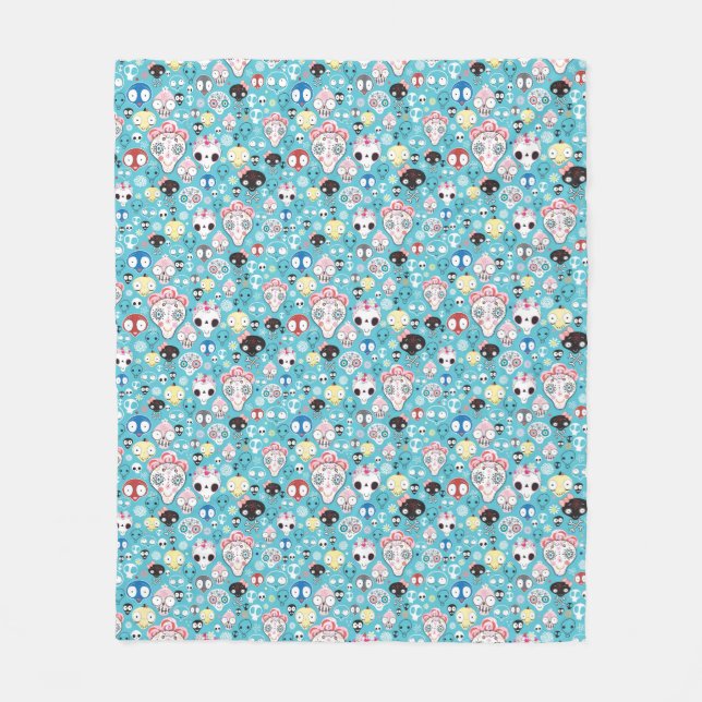 Cobertor De Velo Crânio de riso da textura (Frente)