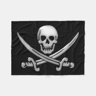 Cobertor De Velo Crânio e espada de Pirata (TLAPD)