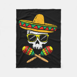 Cobertor De Velo Cranio engraçado sombrero maracas cinco de maio