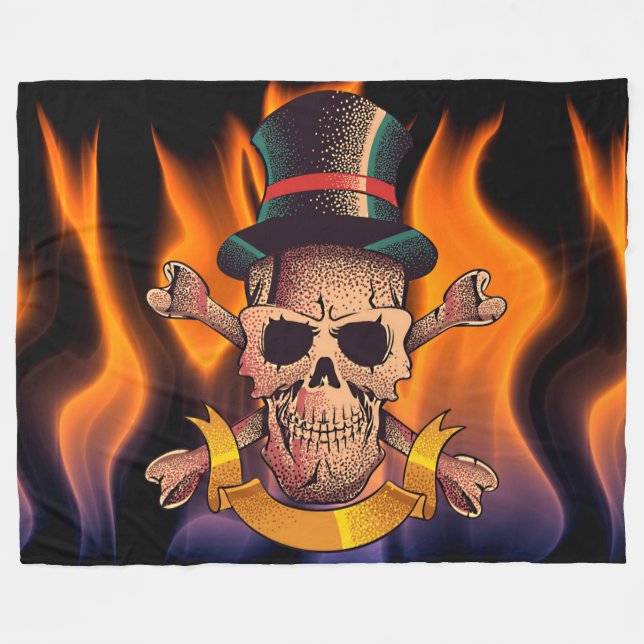 Cobertor De Velo Cranio Flamejante (Frente (Horizontal))