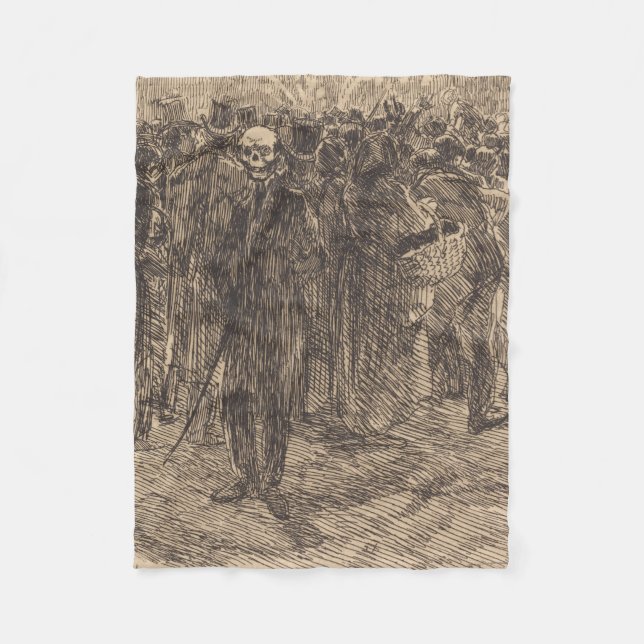 Cobertor De Velo Crânio na multidão (por Albert Besnard) (Frente)